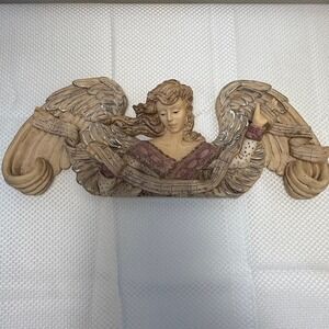 Vtg 1997 UDC United Design Angel Music Scroll Wall Plaque Resin 14" Celestial